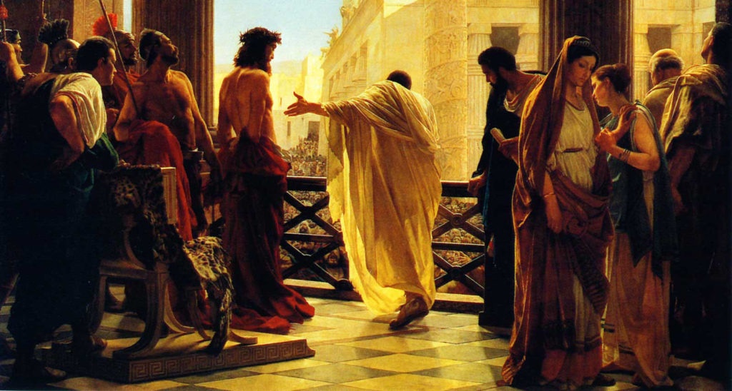 Jesus é levado a Pilatos e a Herodes, e posposto a Barrabás